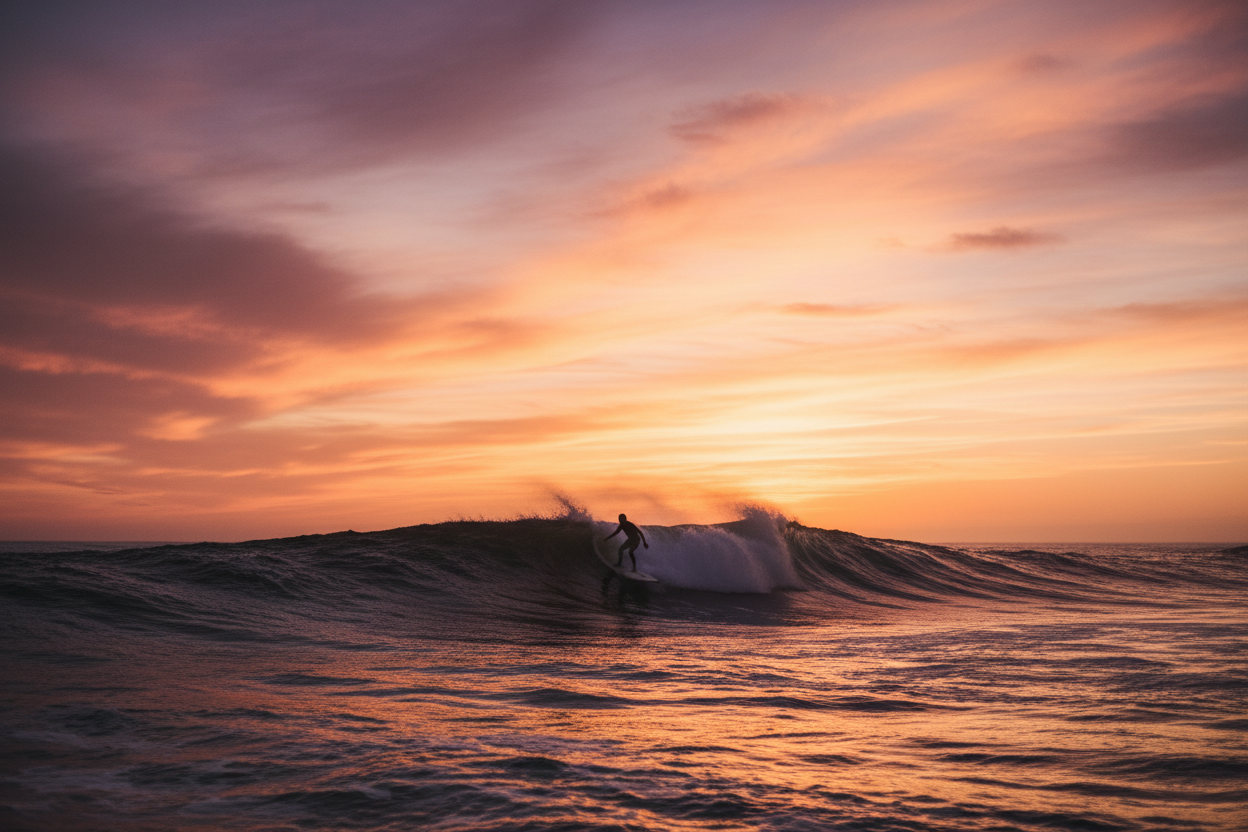 Surfero al atardecer